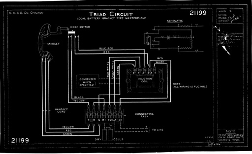 Kellogg Masterphone Wiring Diagrams, 1937-1942 - Blueprint-style