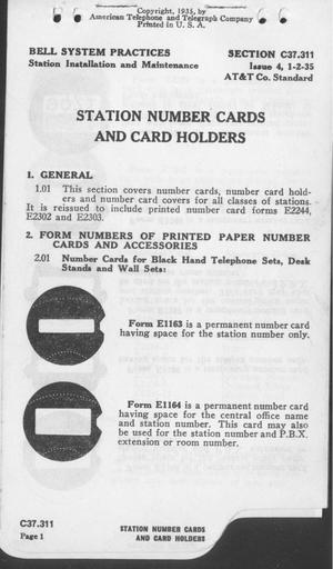 C37.311 i4 Jan35 - Station Number Cards Holders