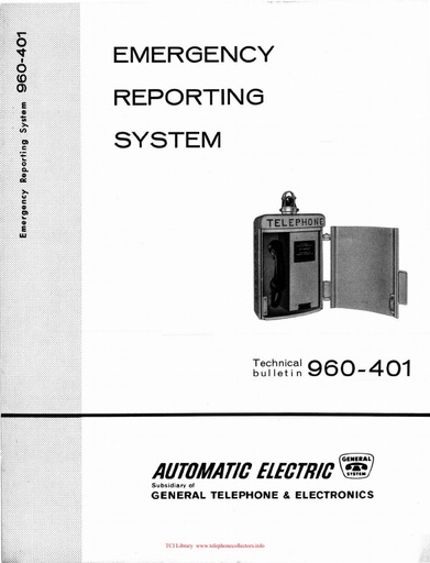 AE TB 960-401 i3 1962 - Emergency Reporting System