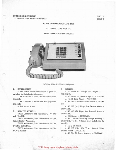 SC T-8375 i1 - 1704 3-line Telephone