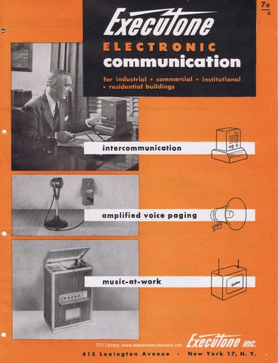 Executone Intercoms Brochure 7e