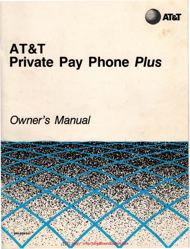 ATT 846-003-341 v2.1 Jun90 - Private Pay Phone Plus - Owners Manual