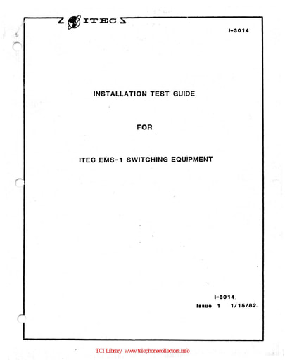 ITEC 1-3014 i1 Jan82 - EMS-1 Switching Equip Inst Test