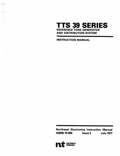 TTS-39 Reference Tone Generator and Distribution System