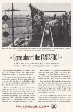 1960 Bell System Ad Cable Ship Fantastic Chester NJ tci PF