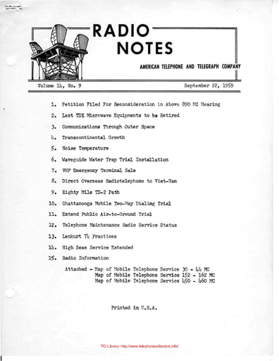 ATT Radio Notes 1959 09 Sep 22