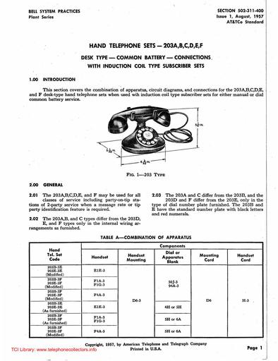 502-311-400 i1 Aug57 - 203A-F w Induction Coil Subset - Connections