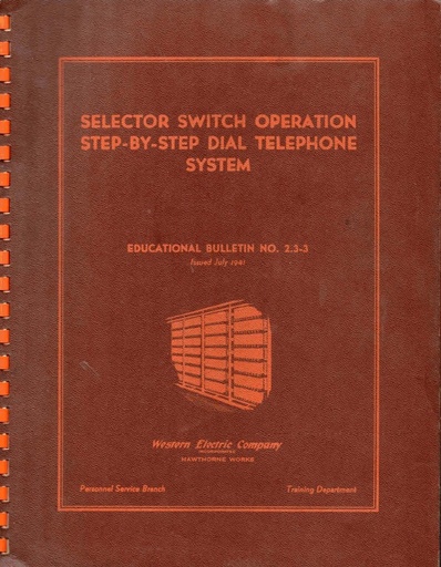 WE Selector Switch Operation - Bulletin 2.3-3 Jul41