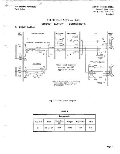 502-400-410CA iC May63 - 352C Common Battery - Connections