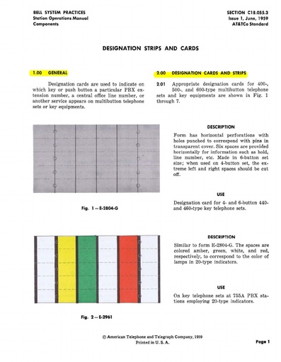 C18.055.3 i1 Jun59 - Designation Strips And Cards Ocr R