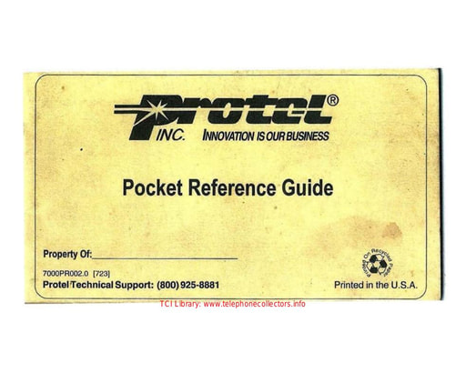 Protel Pocket Reference Guide - 7000 Series Boards