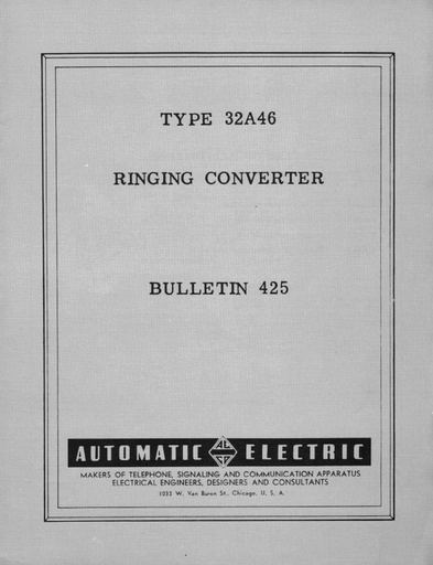 AE Bulletin 425 - 32A46 Ringing Converter