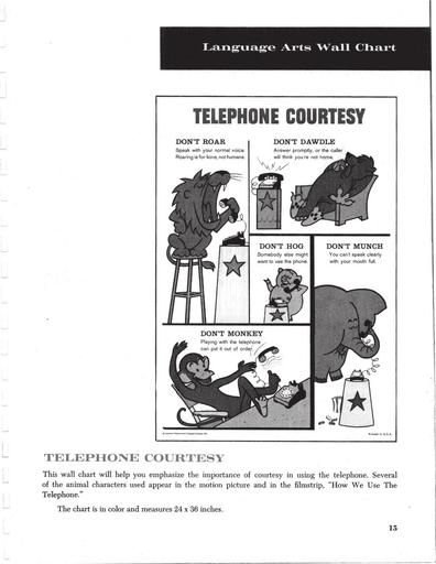 64 - Telezonia - Three Wall Charts from the Teachers Guide - 1964