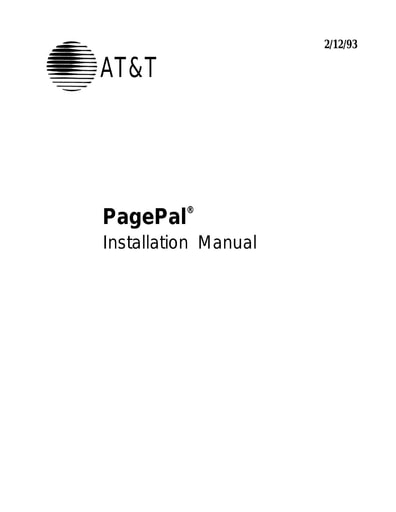 ATT 463-248-101 I2 Feb93 PagePal Inst