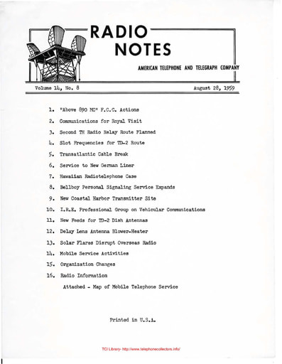 ATT Radio Notes 1959 08 Aug 28