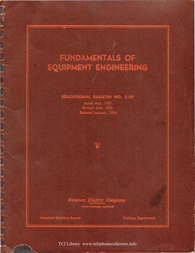 54 - Fundamentals Of Equipment Engineering EB 2.50 Jan54