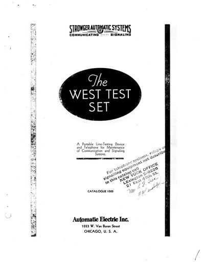 West-Test-Set Tl