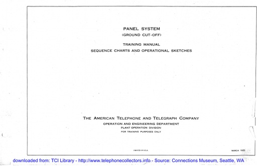Panel System - Ground Cut-off Type - Training Manual Mar55