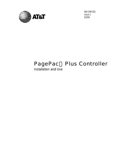 ATT 463-248-201 I1 Mar93 PagePac Controller