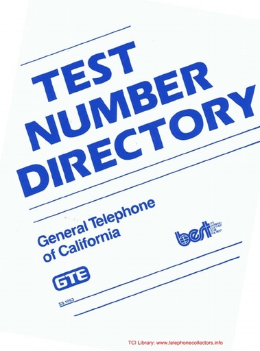 Test Number Directory