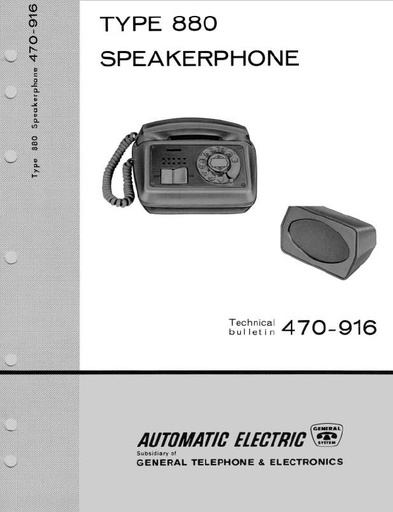 TB 470-916 i3 1962 - Type-880 Speakerphone (small)