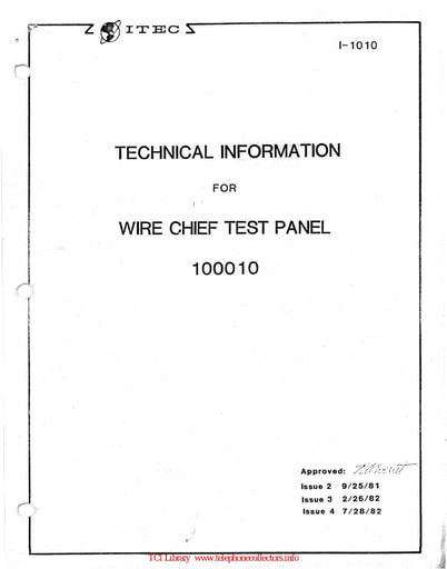 ITEC 1-1010 i4 Jul82 - Wire Chief Panel 100010