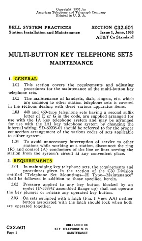 C32.601 440 And 460-Types Telephone Sets