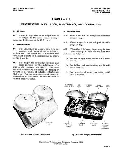 501-258-101 i2 Mar65 - L1A-Type Ringers