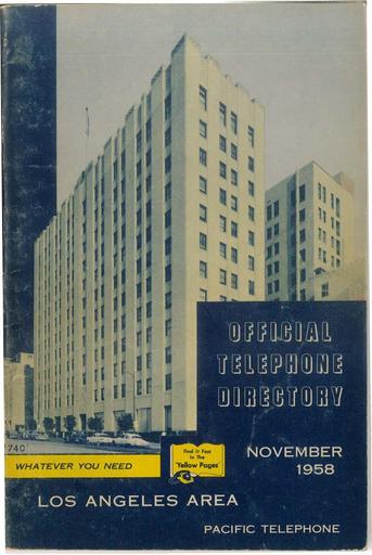 LA PTC Nov 1958 Official Telephone Directory