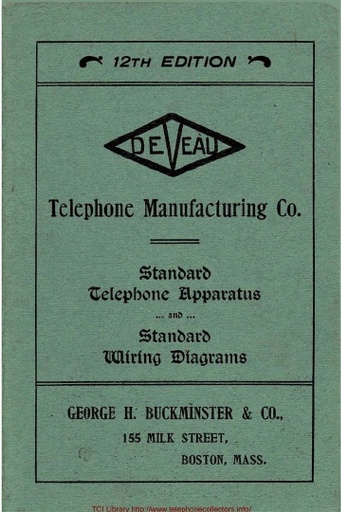 DeVEAU Telephone Manufacturing Company - Catalogue - 12th Edition (re) Ocr R