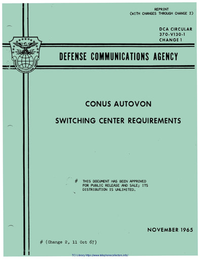 DCA 370-V130-1 Nov65 - CONUS AUTOVON Switching Center Requirements