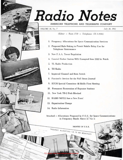 ATT Radio Notes 1961 07 Jul 28