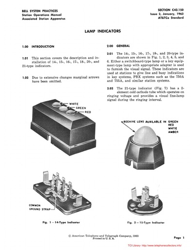 C43.150 Lamp Indicators   Issue 2  January  1963 tci ocr