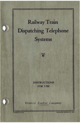 24ca - Railway Train Dispatching Telephone Systems - IB-672 - OCR [LARGE FILE]