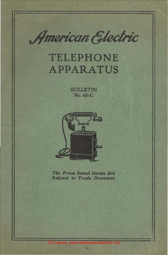 American Electric Bulletin No  65-C Telephone Apparatus Ocr R