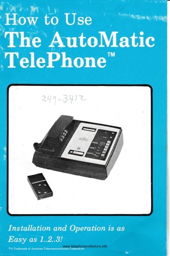 Bell System ATC - AutoMatic TelePhone - manual Jul80