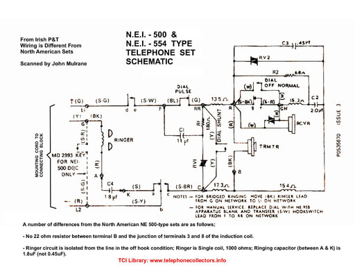 NEI 500 & 554-Type Tel - Wiring Irish P&T