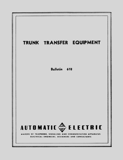 AE Bulletin 618 - P-A-X Trunk Xfer Equipment