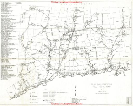SNET Toll Route Map - 1957