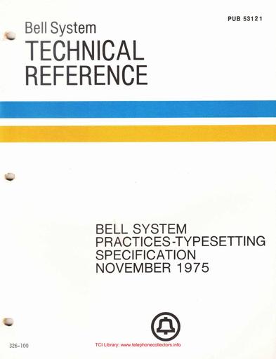 1975 - BSTR Pub 53121 Nov75 - BSP Typesetting Specification