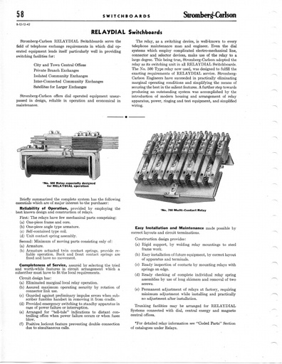 SC Catalog 1942 pp 58-66 - RELAYDIAL Switchboards