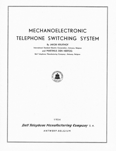 BTMC Mechanoelectric Telephone Switching System