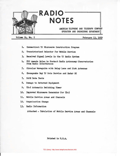 ATT Radio Notes 1959 02 Feb 13