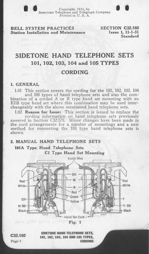 C32.160 i1 Nov31 - Sidetone Hand Telephone Sets - Cording