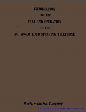 WE IB 142 1924 - 540-AW Loud Speaking Telephone
