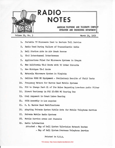 ATT Radio Notes 1959 03 Mar 19