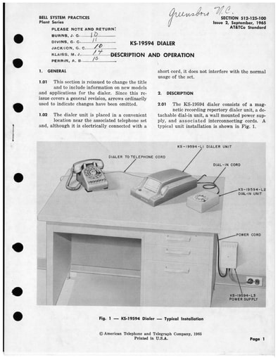 512-125-100 i2 Sep65 - KS-19594 - Magicall Dialer - Desc and Oper