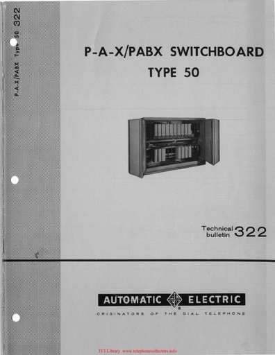 AE TB 322 May56 - PAX PABX Type-50
