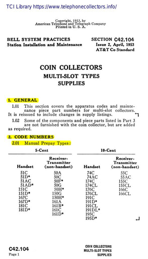 C42.104 i2 Apr53 - Coin Collectors Multi-Slot Types - Supplies tci ocr