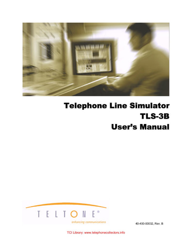 Teltone TLS 3B 2-line Simulator Manual 2003